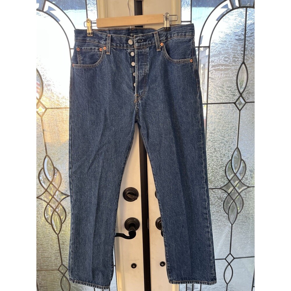 Levis 501 Men’s Original Fit Jeans Straight Leg Button Fly 33x30 Blue Cotton